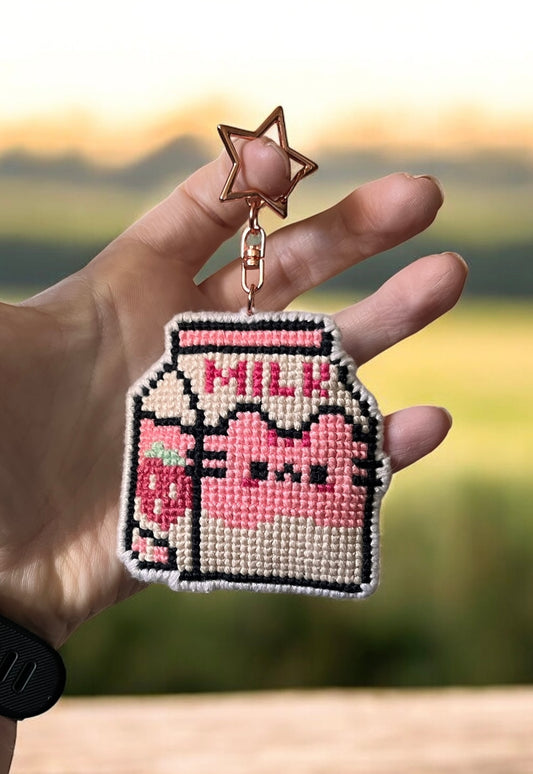 Nyckelring mjölkförpackning katt